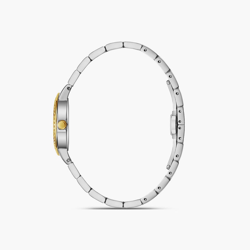 OMAX ساعة أنالوج ذهبية بقرص أخضر للنساء - Image 2